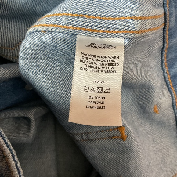 LOFT Outlet Button Front Denim Skirt Closure Raw Hem Cotton 6 - Picture 16 of 16